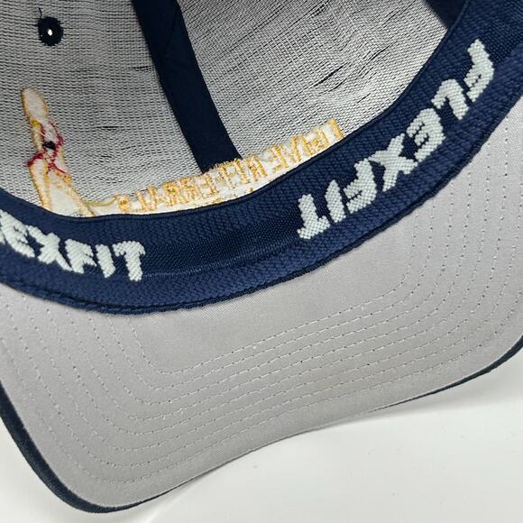 Vintage Y2Ks I Give Referrals Strip Club Hat Cap FlexFit S-M Blue Stripper Funny - Picture 5 of 10